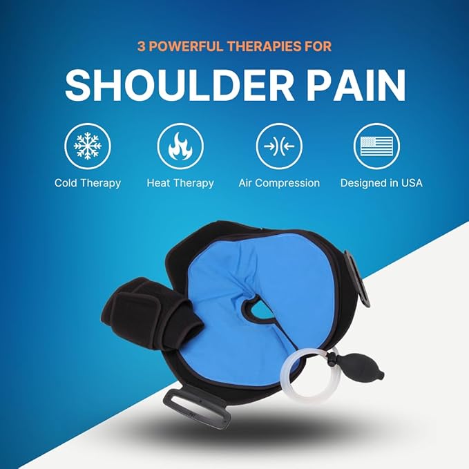 NatraCure Advanced Hot or Cold Therapy Shoulder Ice Pack Wrap, for Shoulder Pain Relief - (Heating Pad for Rotator Cuff Injuries, Surgery, Gym Injuries, Baseball, Pitching) - 16032