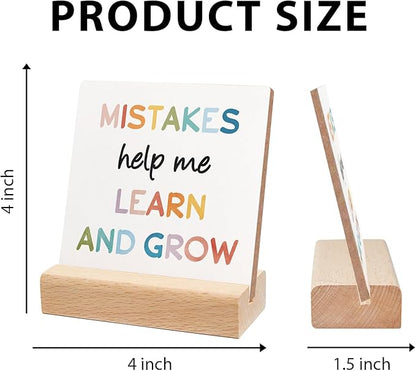 Mental Health Gift, Counseling Office Must Haves, Positive Inspirational Wood Sign With Wooden Stand, Motivational Gift for Psychologist School Counselor Student Boys Girls Best Friends