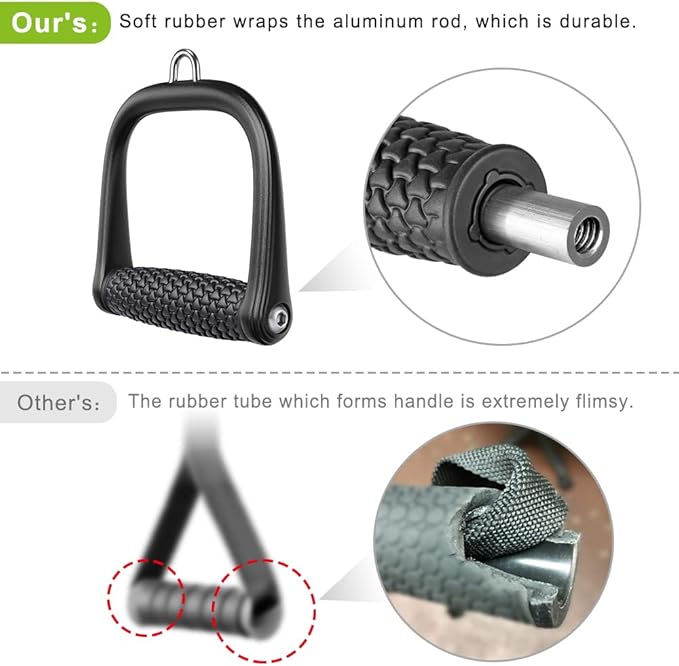 BeneLabel D Handle Cable Attachment, Cable Attachments for Gym, Non-Slip and Comfortable Grip, Solid Aluminum Alloy Handle, Suitable for Home and Gym