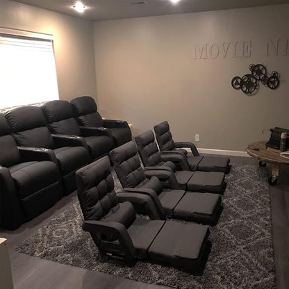 FLOGUOR Indoor Floor Gaming Chairs for Adults with Back Support,Chaise Lounge, 42-Position Folding Lazy Sofa with Pillow for Living Room, Bedroom, Balcony(Grey) 8803GR