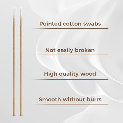 2200Pcs Pointed Cotton Swabs in Storage Box - Precision Microblading Cotton Swabs with Wooden Sticks for Makeup, Cleaning Nail Polish, Eyebrow, Tattoo Permanent Supplies, Craft