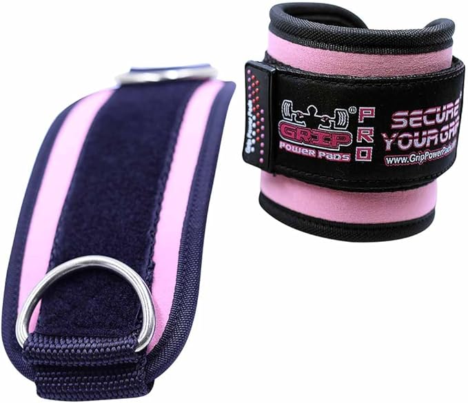 Ankle Straps for Cable Machines Double D-Ring Gym Adjustable Neoprene Premium Cuffs to Enhance Legs Abs & Glutes Kickbacks Workouts Leg Curls Extensions Booty Hip Abductors Exercise for Men & Women