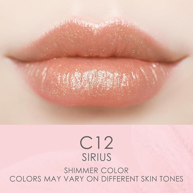 CATKIN Tinted Lip Balm Glitter Lip Stain Ultra Hydrating Lip Moistrurizer Lip Care with Vitamin E Nourishing For Cracked & Dry Lips 0.12 oz C12 Sirius - Golden Brown