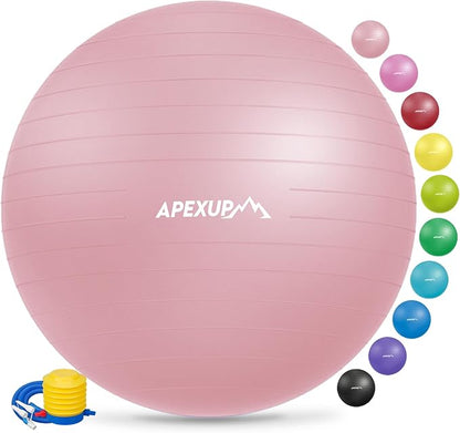 APEXUP Yoga Ball Exercise Ball Anti Slip Heavy Duty for Fitness, Balance & Core Workout