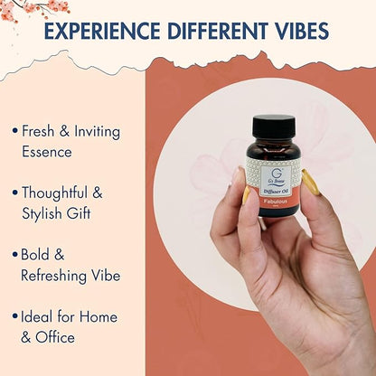 G's Breeze Smart Aroma Diffuser with 60ml Fabulous Scent Refill – Bluetooth & Wi-Fi App Control - LED Lighting, Adjustable Intensity - Long-Lasting Elegant Floral Fragrance for Home or Office