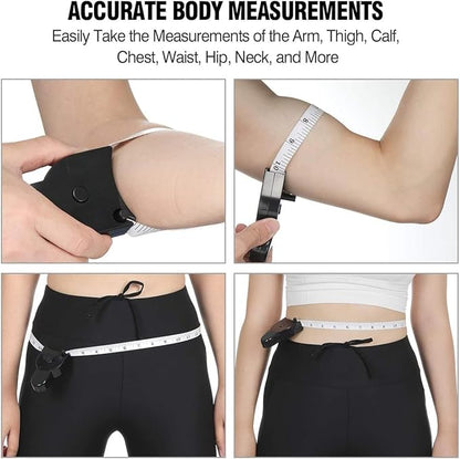 3PCS Body Measure Tape 60 inch (150cm), Automatic Telescopic Fat Measure for Body Measurement & Weight Loss to Track Weight Loss Muscle Gain by One Hand