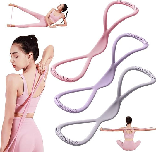 Figure 8 Resistance Band for Women Resistance Bands with Handles Portable 8 Shaped Exercise Band for Strength Training Yoga Pilates