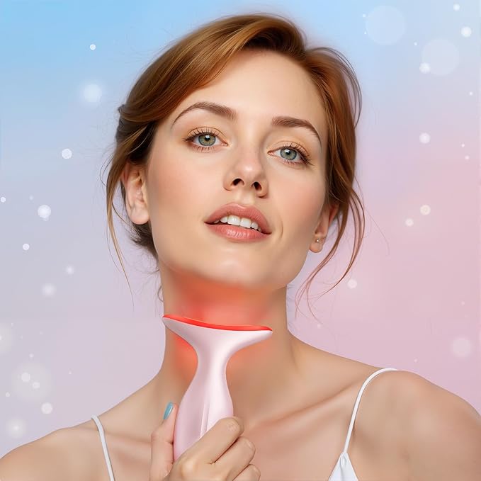 Facial & Neck Massager – Skin Firming, Wrinkle Reducer & Sculpting Tool | Portable LED Light Therapy for Face & Neck Care