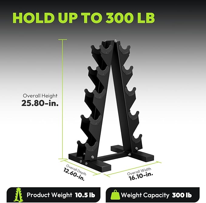 Dumbbell Rack A Frame Weight Rack Stand Dumbbell Weight Storage for Home Gym, Space-Saving Weight Stand for Home Gym
