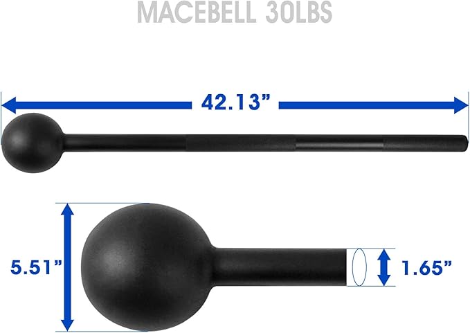 Yes4All Steel Mace Bell for Strength Training - Support Full Body, Muscles, Shoulder, Grips & Forearms Workouts to Rehabilitation, Stretching 5, 7, 10, 15, 20, 25, 30lb For Woman & Man