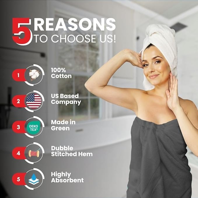 Infinitee Xclusives– Luxury Bath Sheets Towels – 2 Pack 600 GSM (35X70 Inches)– 100% Ring Spun Cotton Large Bath Towels for Bathroom (Shadow Grey, Bath Sheet Pack of 2)