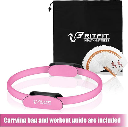 RitFit Pilates Ring Circle - 14 Inch Magic Fitness Circle for Toning Inner & Outer Thighs, Bonus Workout Guide Included