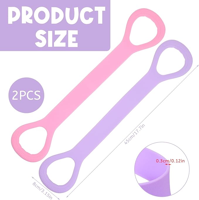 2Pcs Figure 8 Resistance Band, Elastic Bands for Working Out, Stretch Bands Foot, Leg, Hand Stretcher, Arm Exerciser Portable Home Office Elastic Ropes for Yoga Pilates Stretching
