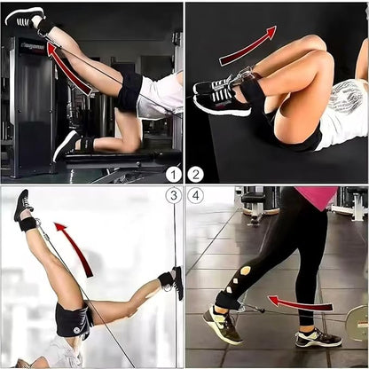 Ankle Straps for Dumbbell and Cable Machine (2-Pack), Dumbbell Foot Attachment with Longer Stronger Nylon Strap, Tibialis Trainer, Leg Extensions, Hamstring Curls for Women and Men