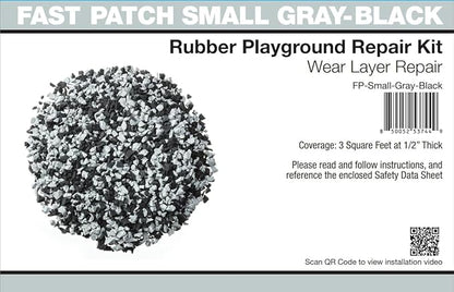Fast Patch Poured-in-Place Surfacing Repair Kit Fix Rubber Playground (Gray/Black, Small)