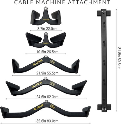 Lat Pull Down Bar T bar Row Attachment, V Bar Tricep Lat Pulldown Attachments, Back Strength Training Bar for Home Gym Exercise Cable Machine Attachments