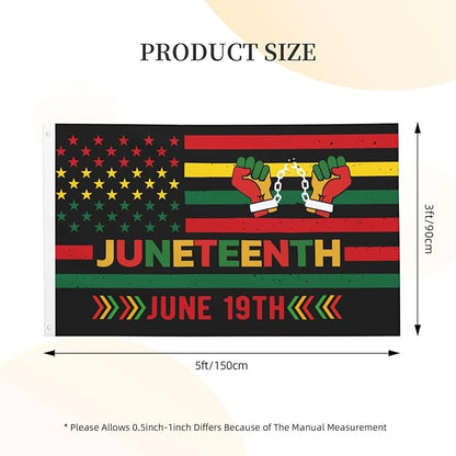 Juneteenth Flag for outside 3x5 Ft juneteenth decorations outdoor african american flag Farmhouse Yard Indoor/Outdoor Banner Decor Gifts