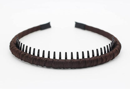 4pcs Hairbands for Women, Non-Slip Zig Zag Headbands, Adjustable Teeth Comb Hair Hoop, Daily Use, Yoga, Spa, Parties, Resin Cotton Blend