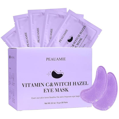 Under Eye Patches with Vitamin C and Witch Hazel Eye Mask for Dark Circles and Puffiness,Face Mask Skin Care Products 30 Pairs