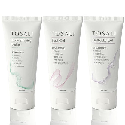 Skin Firming & Skincare Set – Buttocks Gel, Breast Firming Cream & Body Lotion – Anti-Aging, Hydrating, Stretch Marks & Cellulite Care with Caffeine & Aloe Vera