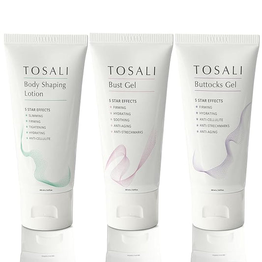 Skin Firming & Skincare Set – Buttocks Gel, Breast Firming Cream & Body Lotion – Anti-Aging, Hydrating, Stretch Marks & Cellulite Care with Caffeine & Aloe Vera
