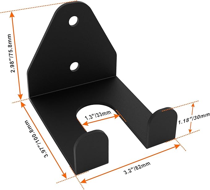 Olympic Barbell Hanger,Garage Gym Bar Wall Rack,Vertical Barbell Mount Rack,Single Barbell Holder Wall Mount,Space Saving Commercial or Home Gym Accessory,Holds 33mm Bar (1 hook black)