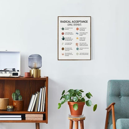 Mental Health Décor, Mental Health Wall Art, Mental Health Posters, School Counselor Supplies, Framed Canvas Wall Art, DBT Poster, Therapist Office Decor, Radical Acceptance Canvas Poster 12x15