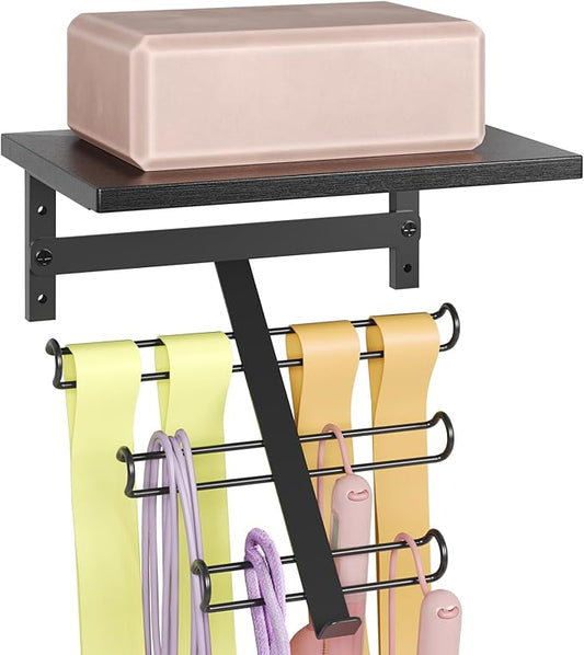 TJ.MOREE Resistance Rack Band Storage Hanger with Shelf Gym Equipment Organizer, Storage Rack for Home Gym