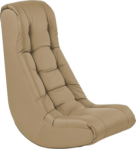 FDP Tufted Floor Rocker for Kids, Teens and Adults; Comfortable, Ergonomic Chair for Reading, Playing Video Games, or Watching TV - Sand, 10488-SD
