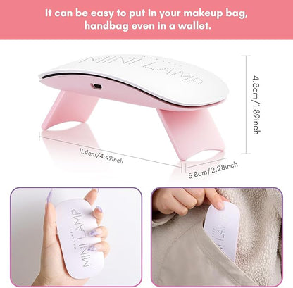 Makartt UV LED Nail Lamp: UV Light for Gel Nails, 6W Mini USB Portable Lamp Fast Drying Gel Polish Curing Light 60S Timer Dryer Manicure Salon Home DIY