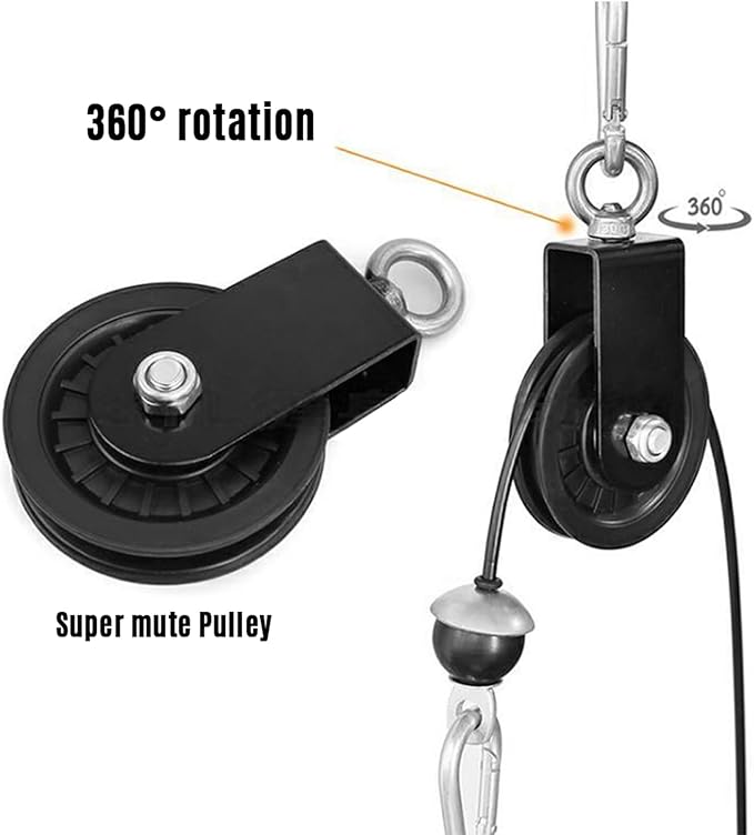 ZJchao Pulley System Gym, Fitness Pulley Cable System Cable Pulley System Gym Pulley System for Home Gym Cable Pulley System Home Gym for Gym Equipment, Ladder Lift, DIY Home Projects