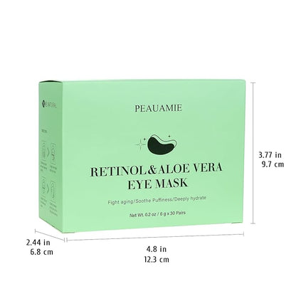 Under Eye Patches with Retinol and Aloe Vera Eye Mask for Dark Circles and Puffiness, Face Mask Skin Care Products 30 Pairs