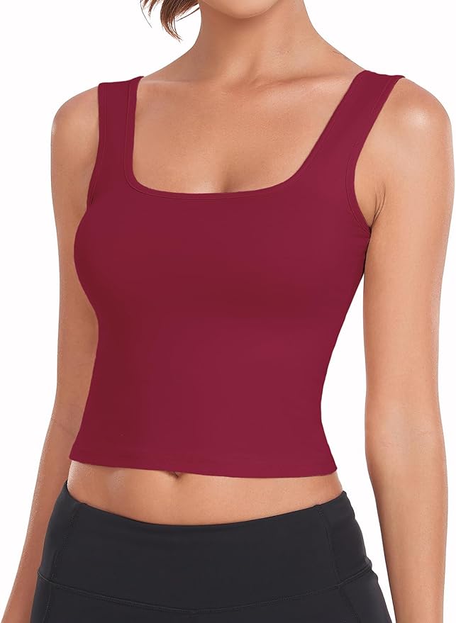 Porvike Sports Crop Tank Tops for Women Cropped Workout Tops Racerback Running Yoga Tanks Cotton Sleeveless Gym Shirts 3 Pack