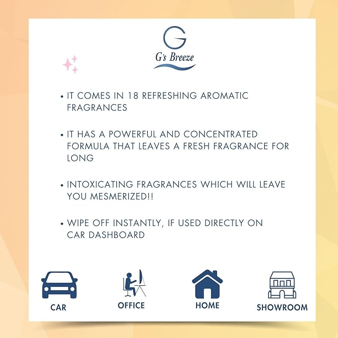 G's Breeze Smart Aroma Diffuser with 60ml Citrus Aromatic Scent Refill – Bluetooth & Wi-Fi App Control, LED Lighting, Adjustable Intensity, Long-Lasting Fresh Zesty Citrus Fragrance for Home or Office