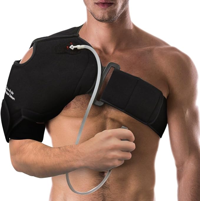 NatraCure Hot or Cold Therapy Shoulder Ice Pack Wrap, Brace for Pain Relief - (Heating Pad for Rotator Cuff Injuries, Surgery, Gym, Baseball, Pitching) - 6032