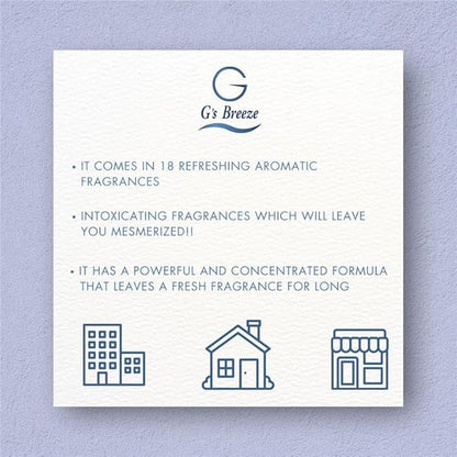 G's Breeze Smart Aroma Diffuser with 60ml Superstar Scent Refill – Bluetooth & Wi-Fi App Control, LED Lighting, Adjustable Intensity, Long-Lasting Fresh Clean Masculine Fragrance for Home or Office