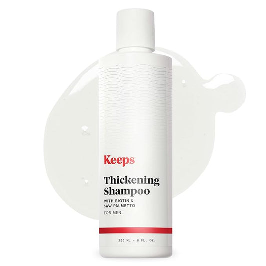 Keeps Hair Loss Shampoo For Men - Mens Shampoo for Fuller, Thicker Looking Hair - Thinning & Hair Growth Product - DHT Blocker - Infused with Biotin, Caffeine & Saw Palmetto - 8 oz