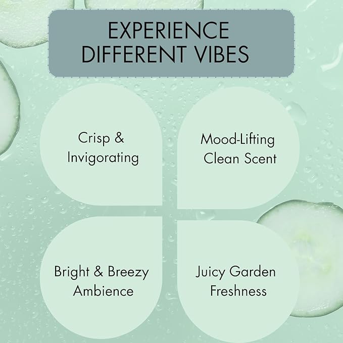 G's Breeze Smart Aroma Diffuser with 60ml Cucumber Melon Scent Refill – Bluetooth & Wi-Fi App Control - LED Lighting & Adjustable Intensity - Long-Lasting Fruity Floral Fragrance for Home or Office