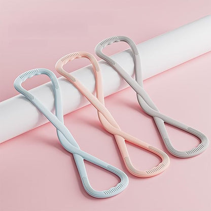 Upgraded Figure 8 Resistance Band - Portable Silicone Exercise Band for Yoga, Strength Training & Full Body Workouts | Home Gym & Travel Equipment