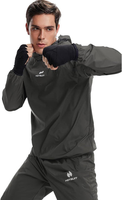 HOTSUIT Sauna Suit for Men Sweat Sauna Jacket Pant Gym Workout Sweat Suits