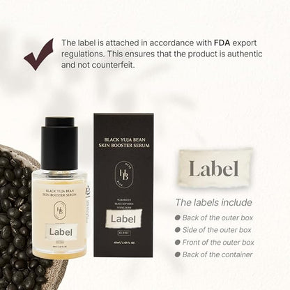 Black Yuja Bean Skin Booster Serum - Moisturizing, Sensitive Skin, Korean Skincare, Hypoallergenic, Deep Hydration, Vegan, Oil-free, Makeup Adherence, Inner Dryness, K-Beauty