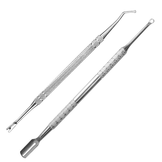 Premium Stainless Steel Manicure Tools 2-Piece Set, Upgrade Gel Nail Polish Remove Tool & Cuticle Pusher, Cuticle Trimmer & Nail Lifter, Durable&Hygienic, For Women