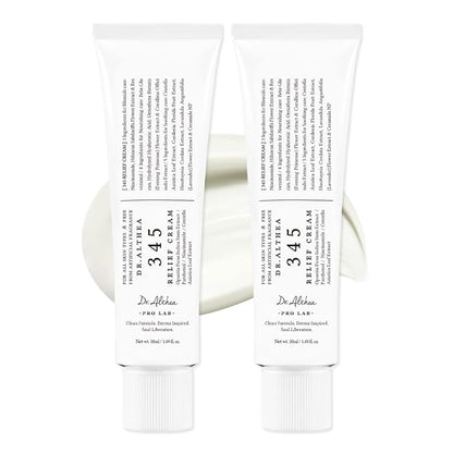 Dr.Althea 345 Relief Cream, Daily Face Moisturizer, Blemish Relief Care, Soothing Recovery & Moisture, Korean Vegan Skin Care for All Skin Types, 1.69 Fl Oz (Pack of 2)