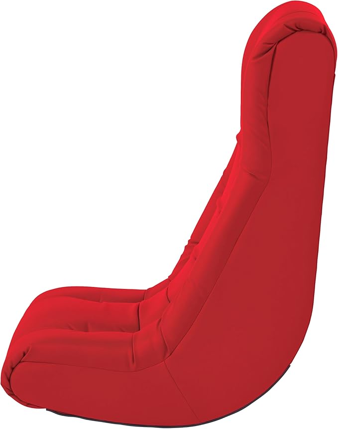 Factory Direct Partners Soft Tufted Floor Rocker - Cushioned Ground Chair for Kids Teens and Adults - Great for Reading, Gaming, Meditating, TV - Red, 10488-RD