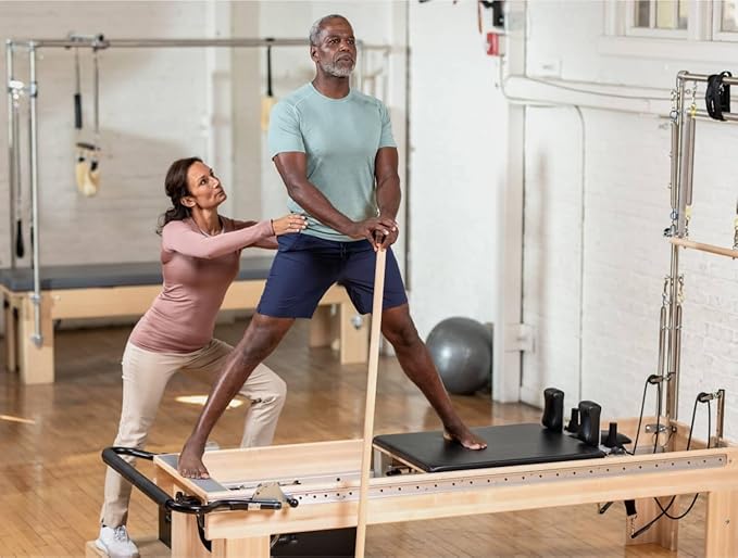 Balanced Body Gondola Pole for Use with Pilates Reformer, Balance Pole for Pilates Exercise, Wooden Exercise Stick for Home Gyms or Studios, 5 feet