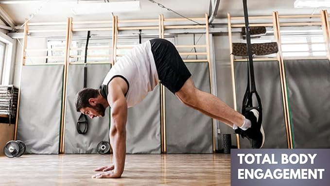 Suspension Trainer | Full Body Workout System | Strength & Resistance Training Kit with Door Anchor, Handles, and Carrying Bag – Perfect for Home, Gym, and Travel