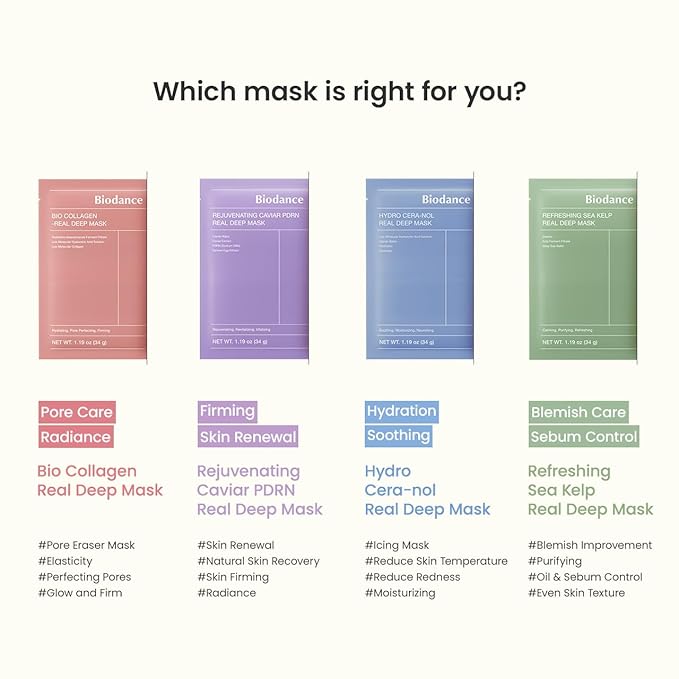 BIODANCE Bio-Collagen Real Deep Mask, Hydrating Overnight Hydrogel Mask, Pore Minimizing, Plumping, Elasticity Improvement, Korean Skincare | 1.19oz(34g) x 16ea