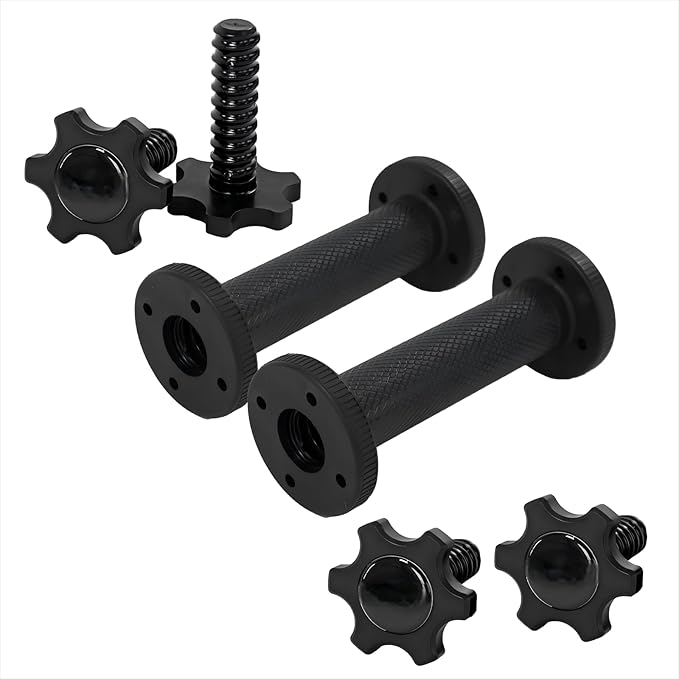 Dumbbell Handles Pair Universal Handle, Fit 1" Plates, Standard Weight Plates with 1" Diameter, Portable Balance Quick Adjustable Weight Bar Connector for Workouts Home Gym Strength Training