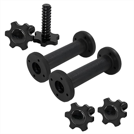 Dumbbell Handles Pair Universal Handle, Fit 1" Plates, Standard Weight Plates with 1" Diameter, Portable Balance Quick Adjustable Weight Bar Connector for Workouts Home Gym Strength Training