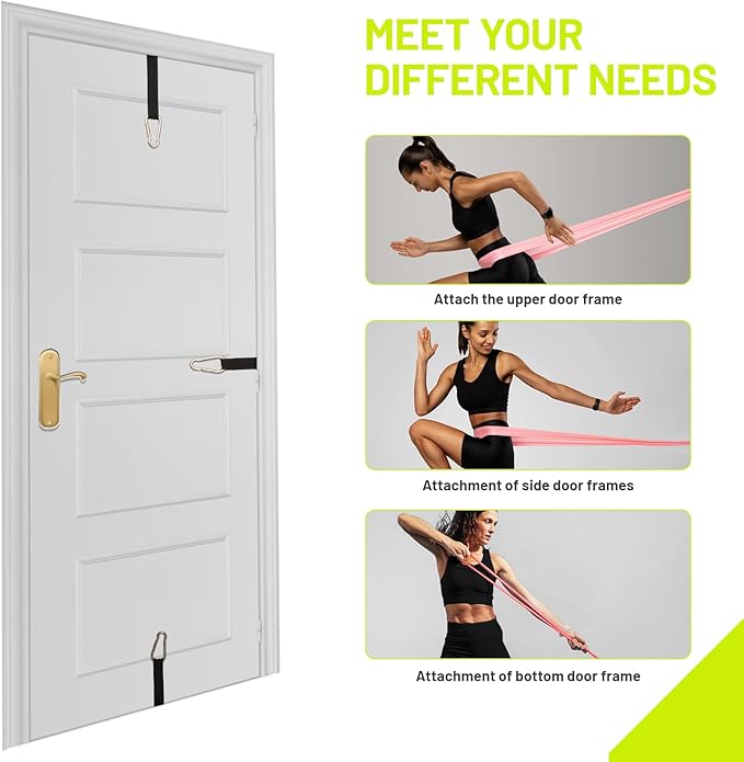 Slim Panda Door Anchor Strap for Resistance Bands, Door Resistance Bands for Workouts, Strength Training, Portable Door Gym Attachment for Home Fitness, Multi Point Anchor Workout Equipment